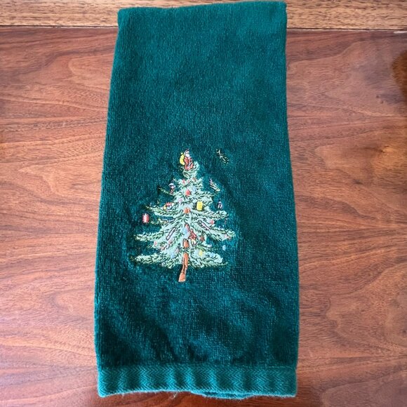 2 1978 Avanti Grand Prix Towels Spode Christmas Tree Bath & Hand Cotton Green - Picture 5 of 12